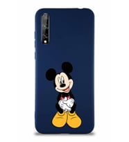 Huawei P Smart S Soft Premier Kapak Mickey Mouse-A Tasarımlı Silikon Kılıf - Lacivert (Şeffaf)