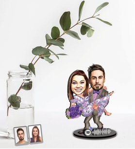 Kişiye Özel  Karikatürlü Ve Spotify Barkodlu    Tasarımlı Karikatür Biblo