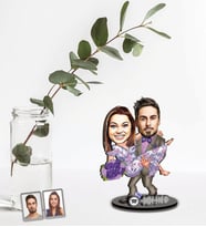Kişiye Özel  Karikatürlü Ve Spotify Barkodlu    Tasarımlı Karikatür Biblo