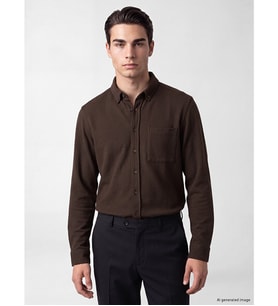 LCWAIKIKI Classic Kahverengi Regular Fit Erkek Gömlek