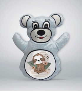 BK Gift Tembel Hayvan Tasarımlı Mavi Ayıcık Yastık-1