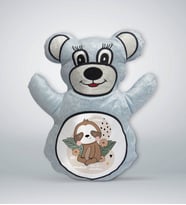 BK Gift Tembel Hayvan Tasarımlı Mavi Ayıcık Yastık-1