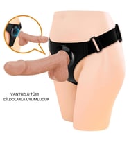 LilituShop 21,8 cm Belden Bağlamalı İçi Dolu Strapon Penis