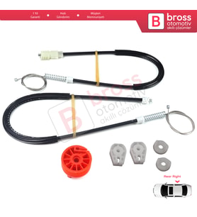 Citroen C3 Pluriel MK1 Cabrio 2003-2010 9643071180 İçin Elektrikli Arka Sağ Cam Kriko Tamir Seti