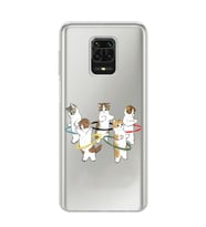 Redmi Note 9 Pro / 9s Uyumlu Tatlı Kediler Tasarımlı Şeffaf Telefon Kılıfı
