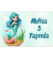 Deniz Kızı Temalı Doğum Günü Afişi -4 70x100 cm