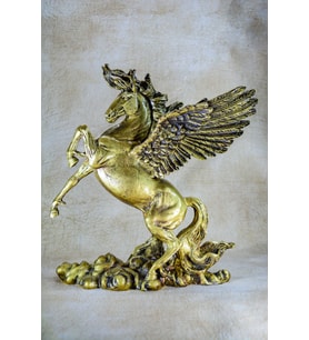 Narçiçeği Özel Tasarım Antik Yunan Pegasus At Heykel Biblo (Gold)