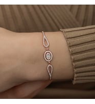 Gümüş Rose Oval Baget Bileklik
