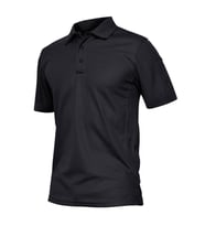 Ghassy Co. Erkek Taktik Polo Yaka Gömlek Hızlı Kuruma Nem Emici Performans Pique Jersey Golf T-shirt (Siyah)