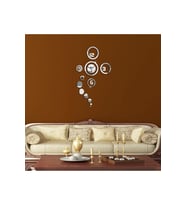 AS TASARIM LAZER DUVAR SAATİ DEKORASYON MODEL002 30 x 30 CM GÜMÜŞ