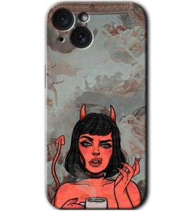 İphone 15 Kılıf HD Desen Baskılı Kılıf - Devil Girl