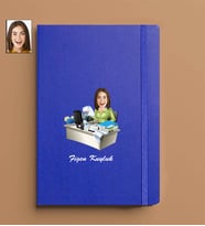 Kişiye Özel Kadın Model 13x21 Mavi Defter-12