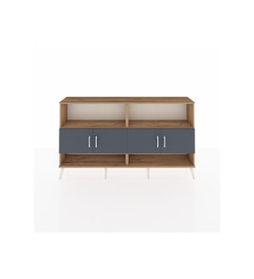Arges Konsol 4 Raflı 4 Kapaklı 176x30x99 Çam-Antrasit/Çam
