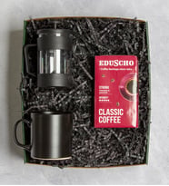 Premium Hediye Seti- Siyah Kupa-French Press-Eduscho Classic Coffe