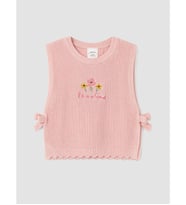 LCW Kids Pembe Çiçek Nakışlı Kız Çocuk Triko Süveter