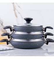 Meşeler Granit 3’lü Omlet Set -Gri