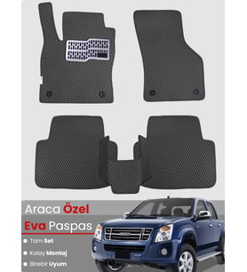 ISUZU D-MAX (2002-2012) Uyumlu EVA Paspas Tam Set–Araca Özel,Kolay Montaj,Su Geçirmez