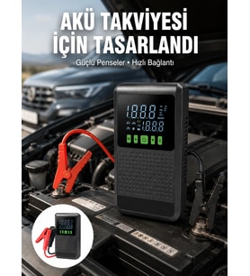 4’ü 1 Arada Jump Starter Hava Kompresörü Powerbank ve LED Fener Yeni Nesil
