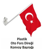 2'li Plastik  Oto Fors - Konvoy Türk Bayrağı