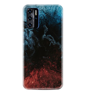 Reeder P13 Blue 2021 Kılıf Resimli Desenli Baskılı Silikon Kılıf Red Blue Black Abstact 1386