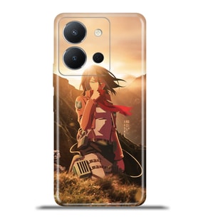 Vivo Y36 Kapak HD Renkli Dizayn Silikon Kılıf - Mikasa Ackerman