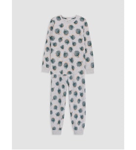 LCW Kids Gri Baskılı Erkek Çocuk Pijama Takım