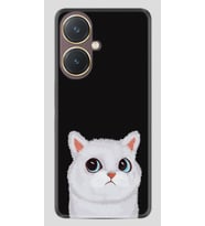 Vivo Y27 Kılıf Desenli Silikon Platinium Series White Cat 1835