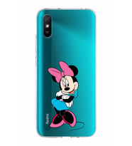 Xiaomi Redmi 9A Uyumlu Kapak Minnie Mouse Tasarımlı Şeffaf Silikon Kılıf