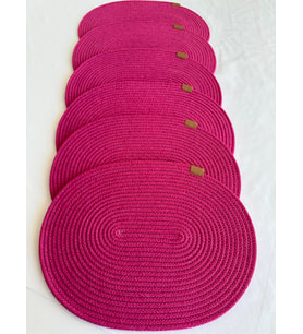 Jüt Amerikan Servis Sofra Altlığı, Masa Dekoru Supla Oval 30x40 6lı (Fuşya)