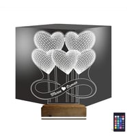 Luvivia Kalp Sevgiliye Hediye Kişiye Özel 3D Lamba - Masa Gece Lambası