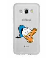 Samsung Galaxy J5 2016 Kapak Donald Duck Tasarımlı Şeffaf Silikon Kılıf