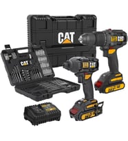 Cat Dxk201 18Volt/2.0Ah Li-Ion Çift Akülü Kömürsüz Profesyonel Şarjlı Darbeli Matkap + Dx7030 Kömürs