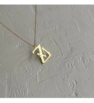 Kişiye Özel Minimalist Çift Harf Kolye 925K Gümüş (Gold)