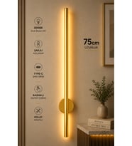 Patoğlu Aydınlatma 75 cm Gold Şarjlı LED Duvar Apliği Type-C 3000K
