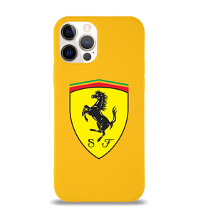 Apple iPhone 12 Pro  Lansman Kılıf Ferrari Tasarımlı Altı Kapalı İçi Kadife Kaplı  Kapak (Şeffaf)
