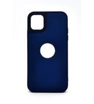 iPhone 14 Pro Uyumlu Deri Görünümlü Sert Kapak Kılıf Lacivert