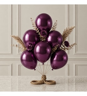 Mor Renk Lateks Metalik Balon (30 cm) - 6 Adet