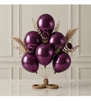 Mor Renk Lateks Metalik Balon (30 cm) - 6 Adet