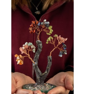 Çakra Taşı El Yapımı 8x17cm Doğal Taş Dekoratif Hayat Ağacı