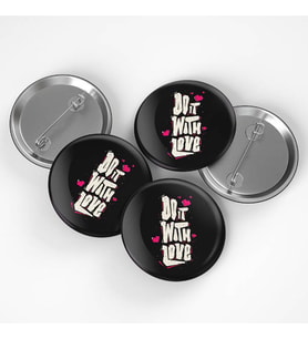 Do It With Love Buton Rozet 3 adet