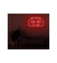 NO SLEEP CLUB Yazılı ve Şekilli Neon Tabela