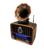 RT-606 Gramafon Tasarımlı ve Görünümlü , Nostalji Bluetooth/USB/Sd/ Radyo Mp3 Player Müzik Kutusu