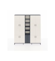 Arges Dolap 17 Raflı 4 Çekmeceli 8 Kapaklı 220x30x243 Antrasit-Aytaşı/Antrasit