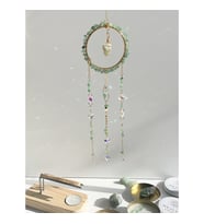 Aventurin Sun Catcher 1- Güneş Tutucu, Güneş Yakalayıcı, Doğal Taşlı, El Yapımı (Yeşil)