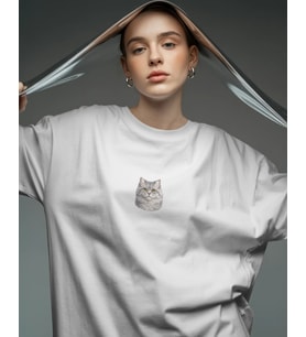 British Longhair Zarafeti – Kadın Oversize Tişört
