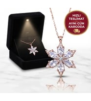 925 Ayar Gümüş Kadın Kolye Kamelya Çiçeği Kolye Rose
