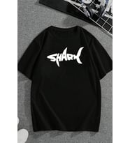 Unisex Shark Tasarım Tshirt (Siyah)
