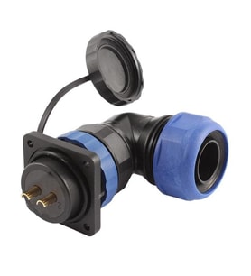 SD28 Su Geçirmez 2 Pin 28 Mm Dörtgen Konnektör 90° Dirsek