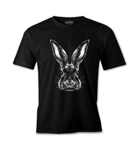 Hayvan - Tavşan Siyah Erkek Tshirt