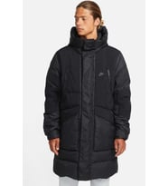 Nike Storm Fit Down Fill Oversize Hoodie Ful Zip Jacket Erkek Su Geçirmez Kaz Tüyü Kapüşonlu Mont Siyah